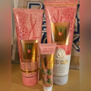 BATH & BODY WORKS Pink Pineapple Sunrise Body Wash, Body Cream, And Hand Cream